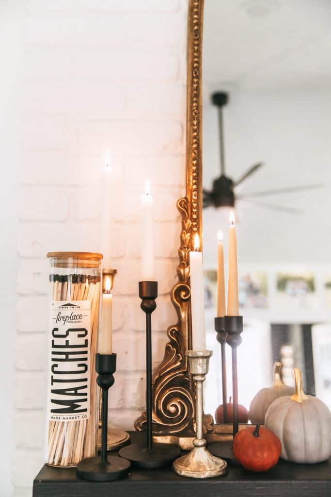 homemade beeswax candle on kitchen counter