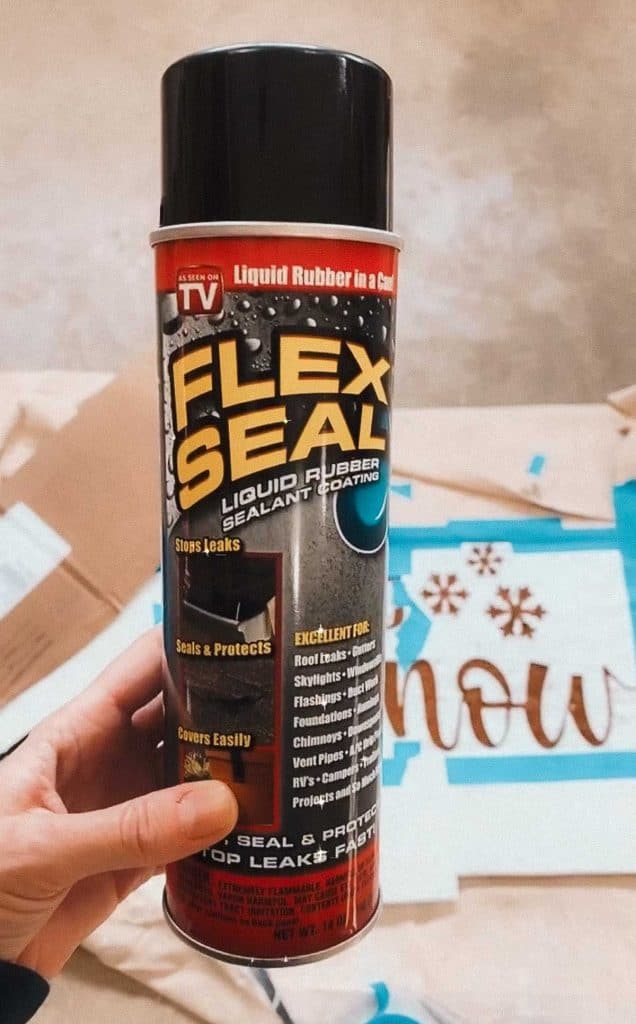 Flex seal to use in the simple DIY holiday doormat